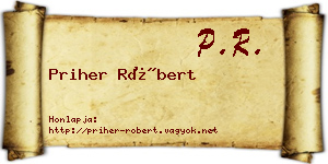 Priher Róbert névjegykártya